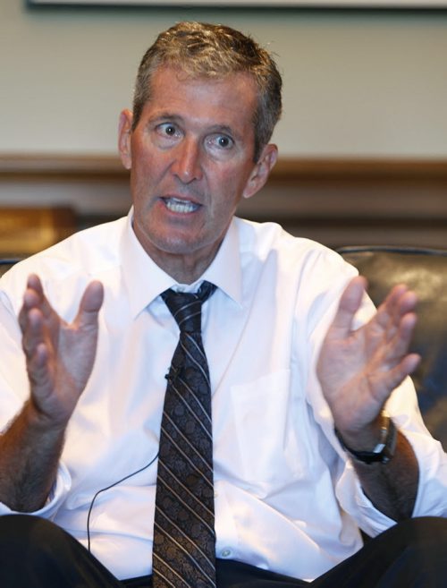 WAYNE GLOWACKI / WINNIPEG FREE PRESS    Manitoba Premier Brian Pallister interviewed in his office.  Nick Martin/Kristin Annable  stories August 9 2016