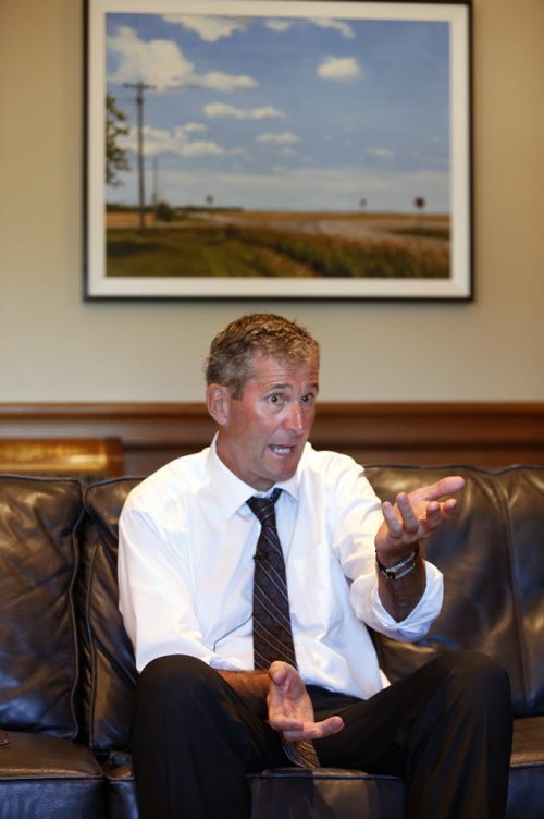 WAYNE GLOWACKI / WINNIPEG FREE PRESS    Manitoba Premier Brian Pallister interviewed in his office.  Nick Martin/Kristin Annable  stories August 9 2016