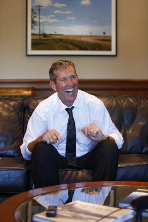 WAYNE GLOWACKI / WINNIPEG FREE PRESS    Manitoba Premier Brian Pallister interviewed in his office.  Nick Martin/Kristin Annable  stories August 9 2016