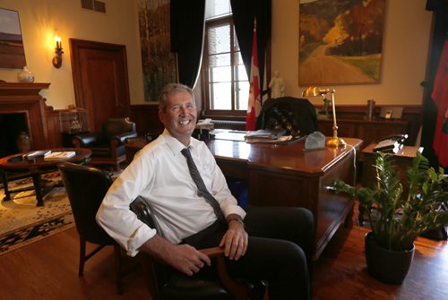 WAYNE GLOWACKI / WINNIPEG FREE PRESS    Manitoba Premier Brian Pallister interviewed in his office.  Nick Martin/Kristin Annable  stories August 9 2016