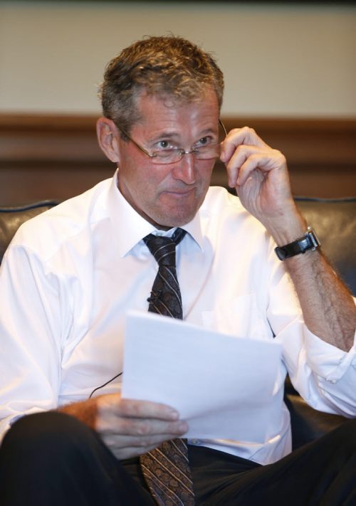 WAYNE GLOWACKI / WINNIPEG FREE PRESS    Manitoba Premier Brian Pallister interviewed in his office.  Nick Martin/Kristin Annable  stories August 9 2016