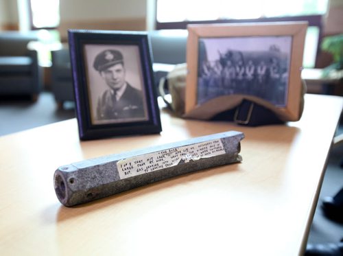 RUTH BONNEVILLE / WINNIPEG FREE PRESS  Portraits of WW2 vet Richard Sellen at his retirement residence in Oakbank Maniboa with photos of him while he was in service.      Sellen was a WW2 bomber pilot who has been part of the Follow-Up study for the last seven decades.   See Kevin Rollason story  Aug 09, 2016