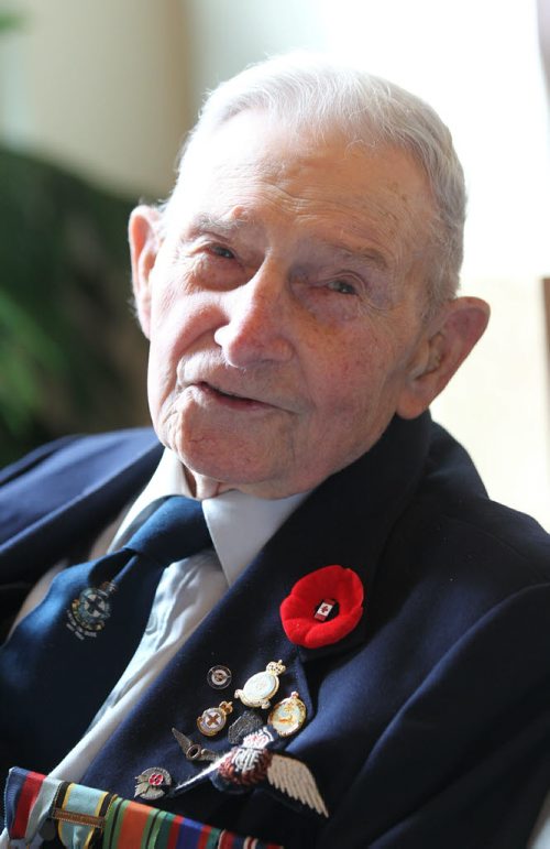 RUTH BONNEVILLE / WINNIPEG FREE PRESS  Portraits of WW2 vet Richard Sellen at his retirement residence in Oakbank Maniboa with photos of him while he was in service.      Sellen was a WW2 bomber pilot who has been part of the Follow-Up study for the last seven decades.   See Kevin Rollason story  Aug 09, 2016