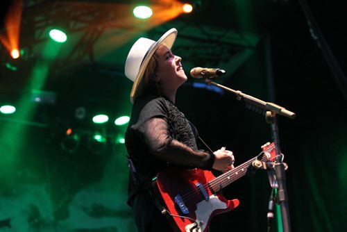 RUTH BONNEVILLE  / WINNIPEG FREE PRESS  Serena Ryder performs onstage at Interstellar Rodeo at the Forks Friday evening to a packed crowd. See Erin Lebar's story.    Aug 12 / 2016