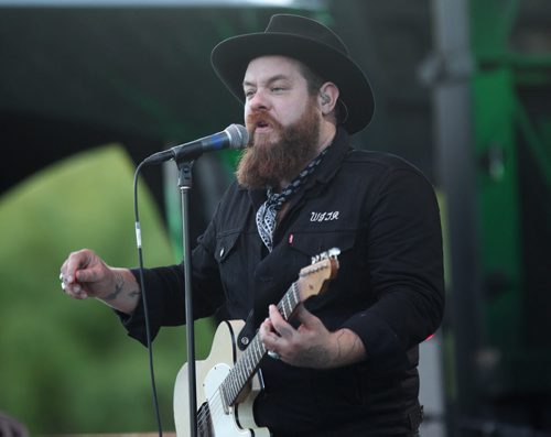 RUTH BONNEVILLE  / WINNIPEG FREE PRESS  Nathaniel Rateliff and The Night Sweats performs onstage at Interstellar Rodeo at the Forks Friday evening to a packed crowd. See Erin Lebar's story.    Aug 12 / 2016