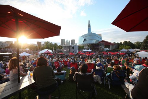 RUTH BONNEVILLE  / WINNIPEG FREE PRESS  Large crowds gather at the Forks to watch Nathaniel Rateliff and The Night Sweats at Interstellar Rodeo at the Forks Friday evening.  See Erin Lebar's story.    Aug 12 / 2016