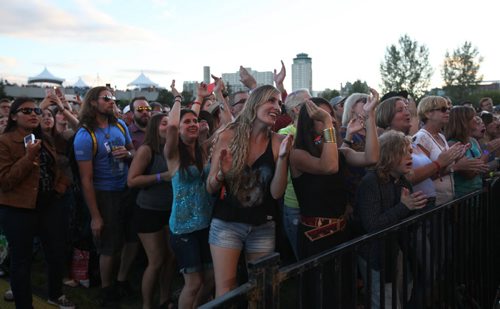 RUTH BONNEVILLE  / WINNIPEG FREE PRESS  Large crowds gather at the Forks to watch Nathaniel Rateliff and The Night Sweats at Interstellar Rodeo at the Forks Friday evening.  See Erin Lebar's story.    Aug 12 / 2016