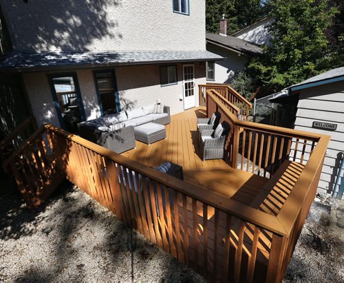 WAYNE GLOWACKI / WINNIPEG FREE PRESS     Homes Resale. The deck at the back of 114 Claremont in Norwood Flats. The realtor is Ryan Davis. Todd Lewys story August 16 2016