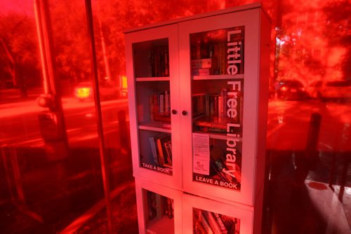 JOE BRYKSA / WINNIPEG FREE PRESS Red Warning Hut-Hugo Park-271 Wellington Cresent- Aug 16, 2016 -(  See 49.8 Little Free Library story)