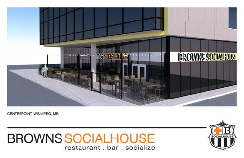 Supplied Architect Rendering Browns Socialhouse restaurant and bar opens early next year on the main floor of the Centrepoint building, across from the MTS Centre.  winnipeg