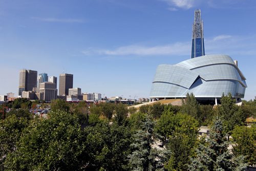BORIS MINKEVICH / WINNIPEG FREE PRESS The Canadian Museum for Human Rights file photos. This photo taken from The top of The Forks parkade.  August 17, 2016