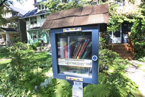 JOE BRYKSA / WINNIPEG FREE PRESS 987 Dorchester Ave Big Selection- great presentation- Aug 17, 2016 -( See 49.8 Little Free Library story)