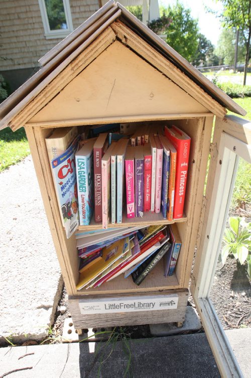 JOE BRYKSA / WINNIPEG FREE PRESS  72 Cunnington Ave- Full of teen books - Aug 17, 2016 -(  See 49.8 Little Free Library story)