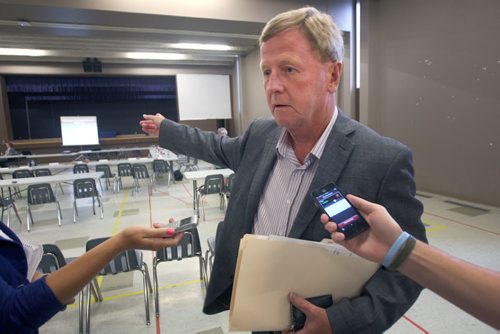 JOE BRYKSA / WINNIPEG FREE PRESS  Mike Moore- President Manitoba Home Builders Association comments after meeting where development industry reps  were  briefed at the St. James Civic Centre Auditorium on the coming report from Hemson Consulting on how development fees should be implemented in Winnipeg.- Aug 18, 2016 -(  See Aldo Santin story)