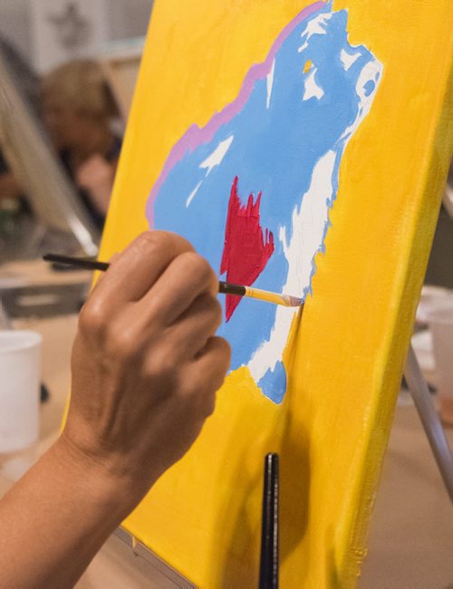 ZACHARY PRONG / WINNIPEG FREE PRE  Natalie Dickens works on her "Andy Warhol inspired" painting during a class open to the public at the Winnipeg Art Gallery (WAG) Studio on August 18, 2016. Tickets to the event went to support the WAG Youth and Outreach Programs.