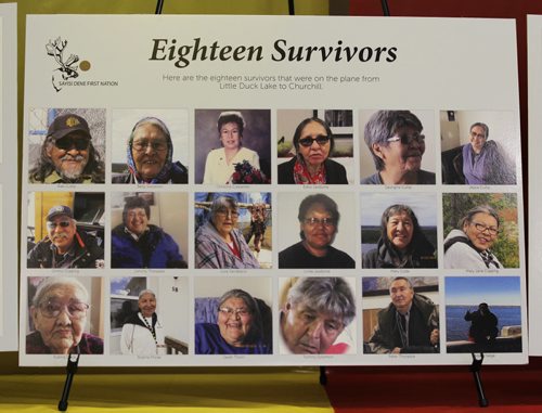 RUTH BONNEVILLE / WINNIPEG FREE PRESS   Photographs of the remaining Sayisi Dene survivors that were forced to leave their home in Little Duck Lake 60 years ago by the government of Canada was on display in Tadoule Lake.  Minister Carolyn Bennett made a formal apology to the residents of Tadoule Lake Tuesday.   See Alex Paul story.   Aug 16 / 2016