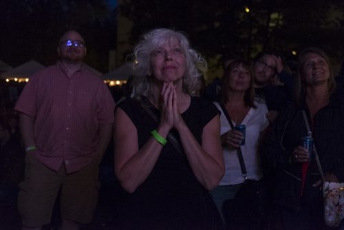 ZACHARY PRONG / WINNIPEG FREE PRESS  Donnie, last name not given, watches a live stream of The Tagically Hip's final concert at The Cube. August 20, 2016.