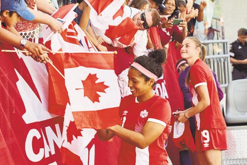 Canstar Community News Women's International Friendly 4 June 2016 - Toronto, ON, CAN Canada Soccer by Al Quintero   Desiree Scott with fans