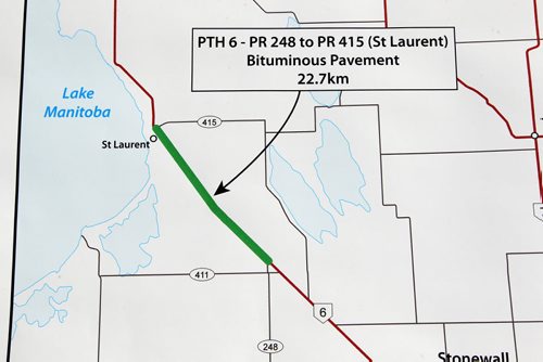 BORIS MINKEVICH / WINNIPEG FREE PRESS GOVERNMENTS OF CANADA AND MANITOBA SUPPORT NATIONAL HIGHWAY SYSTEM IN MANITOBA - PRESS CONFERENCE. These are copy shots of the maps that show where the road work is going to be done on PTH 6. August 23, 2016