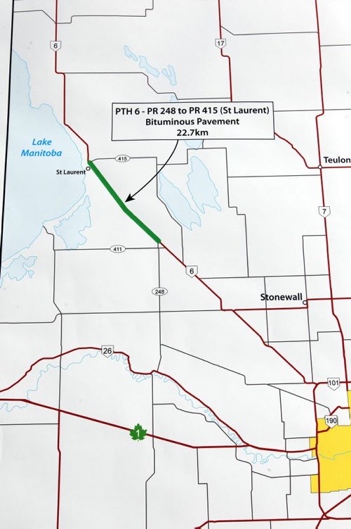 BORIS MINKEVICH / WINNIPEG FREE PRESS GOVERNMENTS OF CANADA AND MANITOBA SUPPORT NATIONAL HIGHWAY SYSTEM IN MANITOBA - PRESS CONFERENCE. These are copy shots of the maps that show where the road work is going to be done on PTH 6. August 23, 2016