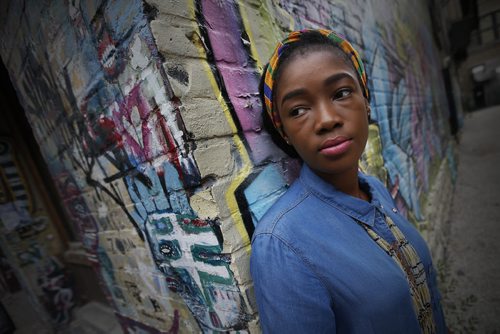 JOHN WOODS / WINNIPEG FREE PRESS Singer Kelly Bado is photographed for Exchange Sessions in downtown Winnipeg, Tuesday, August 23, 2016.