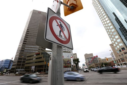 WAYNE GLOWACKI / WINNIPEG FREE PRESS    The CAA Manitoba survey released Thursday adds to the debate about the possibility of opening the famous Portage and Main intersection.¤  August 25 2016