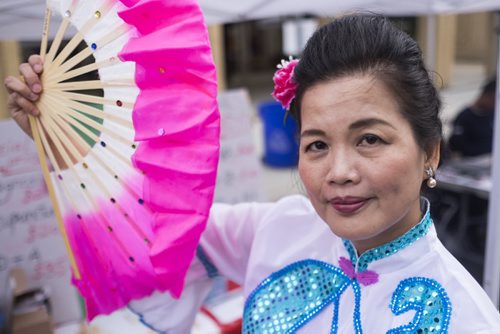 ZACHARY PRONG / WINNIPEG FREE PRESS  Su Mei, a Winnipeger originaly from Taiwan, at the 8th Annual Chinatown Street Festival on August 27, 2016. Mei performed a traditional Chinese dance during one of the festival's live shows. August 27, 2016.