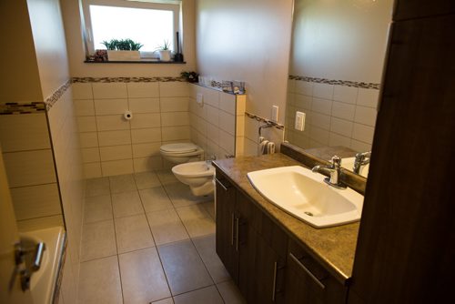 MIKE DEAL / WINNIPEG FREE PRESS Re-Sale Home 22160 Municipal 53N Road in Lorette, MB Main bathroom 20160830 - Tuesday August 30, 2016