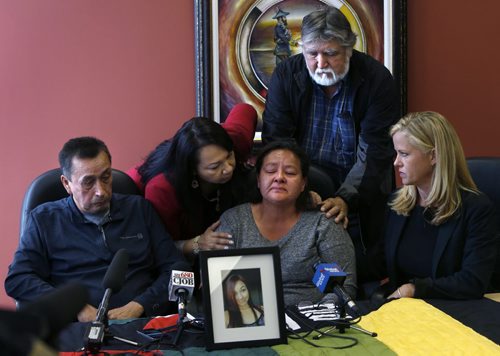 WAYNE GLOWACKI / WINNIPEG FREE PRESS   George and Melinda Wood, parents of Christine Wood make an urgent plea Tuesday to the public for their missing 21-year-daughter. They were supported at the news conference by from left, Shelia North Wilson, Grand Chief, MKO, Tommy Weenusk, Christine's uncle and Christy Dzikowicz, Director of Missing Children Services, Canadian Centre for Child Protection. The news conference was held at the Manitoba Keewatinowi Okimakanak Inc.  Carol Sanders story Sept. 6 2016