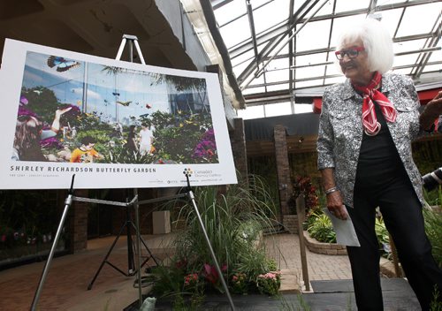 JOE BRYKSA / WINNIPEG FREE PRESS

Shirley Richardson and her family donated $2.5 million to the Assiniboine Park Conservatory (APC) for the construction and endowment fund for the construction of Canadas Diversity Gardens  For the generous donation APC will name the Shirley Richardson Butterfly Garden which will be a 6000 sq meter indoor horticultural facility which will be the centre piece of Canadas Diversity Gardens  Sept 08, 2016 -(See Story)