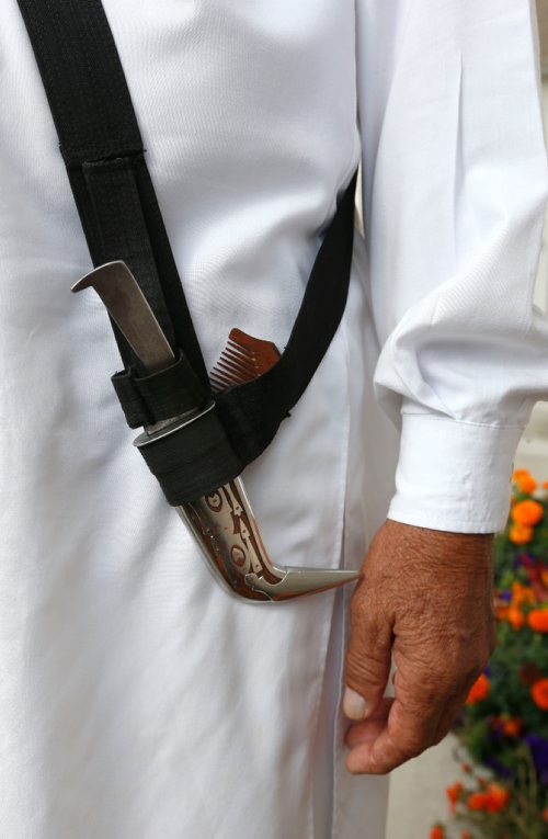 WAYNE GLOWACKI / WINNIPEG FREE PRESS
 
 Harpal Gill, 68, was refused entry into the Dollarama on Jefferson Ave. Thursday because he was wearing this ceremonial Sikh kirpan. Carol Sanders story  Sept. 9  2016