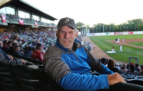 RUTH BONNEVILLE / WINNIPEG FREE PRESS

US Director who has been nominated for an oscar and two emmy awards is in Winnipeg making a Christmas movie.  He loves the city and loves the Goldeyes even more.  Photo taken at Friday nights Goldeyes game.  

September 9 2016
