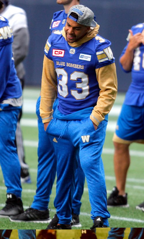 BORIS MINKEVICH / WINNIPEG FREE PRESS
SPORTS - Walk-thru practice at Investors Group Field. #33 Andrew Harris.  Sept. 16, 2016