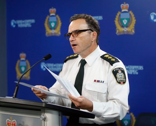 WAYNE GLOWACKI / WINNIPEG FREE PRESS
 


Deputy Chief Danny Smyth at a news conference in the Police HQ Friday regarding Winnipeg Police Service Const. Trent Milan being charged.
Kevin Rollason story   Sept. 16 2016