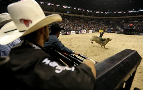 TREVOR HAGAN / WINNIPEG FREE PRESS
PBR bull riding stop, Saturday, September 17, 2016.