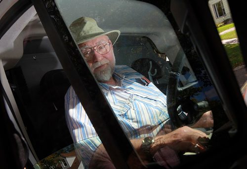 PHIL HOSSACK / WINNIPEG FREE PRESS -  Gord Hymers, sits in the cab of his mobile sharpening service. After years of sharpening skateds Gord's retired and moves his tools around town to sharpen knoves and scissors. See Dave Sanderson's story. September 19, 2016