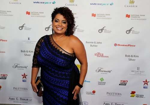 TREVOR HAGAN / WINNIPEG FREE PRESS
Michaela Pereira, MC for the evening, on the red carpet at the David Foster Foundation Gala, Saturday, September 24, 2016.