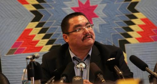 May 23, 2008: Winnipeg, MB  - Peguis Indian Band Chief Glenn Hudson at a new sconference to  announce agreement on financial terms of settlement of claim of Peguis First Nation's invalid surrender of St Peter's Reserve in 1907.  WAYNE GLOWACKI/WINNIPEG FREE PRESS