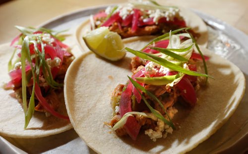 WAYNE GLOWACKI / WINNIPEG FREE PRESS


 Restaurant Review of the Forth at 171 McDermot Ave. Chicken Tacos prepared at the Forth cafe.    Alison Gillmor story Sept. 27 2016