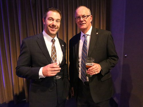 JASON HALSTEAD / WINNIPEG FREE PRESS

L-R: Bombers GM Kyle Walters with CJOB's Bob Irving at the Winnipeg Blue Bombers Legacy Gala Dinner at the RBC Convention Centre Winnipeg on Sept. 21, 2016. (See Social Page)