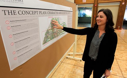 BORIS MINKEVICH / WINNIPEG FREE PRESS
Director of University of Manitoba Campus Planning Rejeanne Dupuis shows the new development plan that is being proposed. Sept. 29, 2016