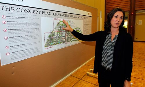 BORIS MINKEVICH / WINNIPEG FREE PRESS
Director of University of Manitoba Campus Planning Rejeanne Dupuis shows the new development plan that is being proposed. Sept. 29, 2016