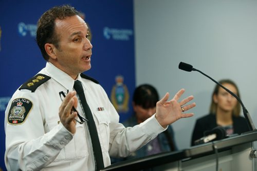 WAYNE GLOWACKI / WINNIPEG FREE PRESS

Winnipeg Police Deputy Chief Danny Smyth speaks at the Police news conference regarding the carfentanil seizure earlier this month. The news conference was held Thursday in the WPS Headquarters building  Carol Sanders Sept. 29 2016