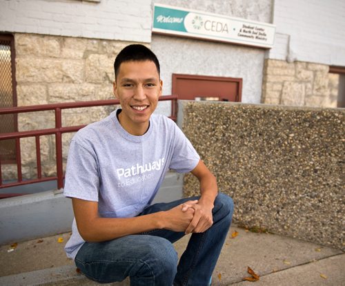 MIKE DEAL / WINNIPEG FREE PRESS
Brandon Murdock, 22, a part-time University of Winnipeg student and an academic facilitator at CEDA (Community Education Development Association), a United Way Winnipeg agency partner.
160929 - Thursday, September 29, 2016 - 

