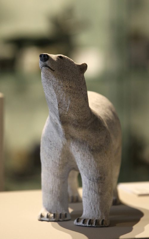 RUTH BONNEVILLE / WINNIPEG FREE PRESS

Paul Malliki's works on display at The WAG at the Forks.   Sculptor Malliki was born in am outpost camp near Igloolik, Nunavut.  
See Jessica's story.  
October 1st, 2016

