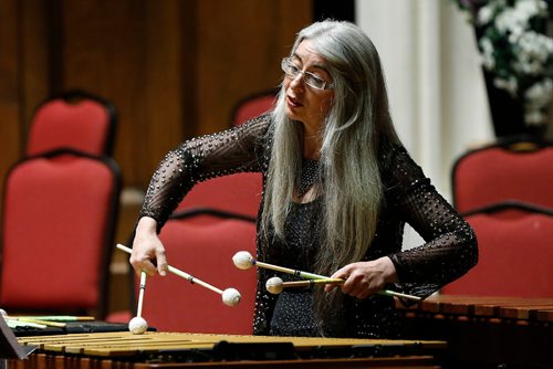 JOHN WOODS / WINNIPEG FREE PRESS
Percussionist Evelyn Glennie performs with the Manitoba Chamber Orchestra at Westminster United Church Tuesday, October 4, 2016.

