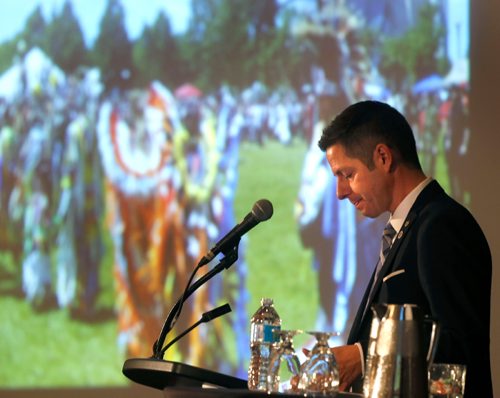 
WAYNE GLOWACKI / WINNIPEG FREE PRESS



Mayor Brian Bowman gives the keynote address to over 200 business and government leaders attending the Deloitte 360 event held at the Delta Winnipeg hotel Thursday morning.   Kristin Annable story Oct. 6 2016