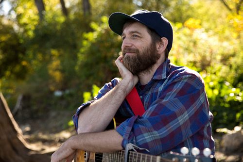 MIKE DEAL / WINNIPEG FREE PRESS
Singer songwriter John K. Samson during a taping of an Exchange Session video on the shore of the Red River close to Waterfront Drive.
160928 - Wednesday, September 28, 2016 - 

