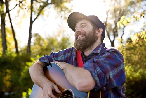 MIKE DEAL / WINNIPEG FREE PRESS
Singer songwriter John K. Samson during a taping of an Exchange Session video on the shore of the Red River close to Waterfront Drive.
160928 - Wednesday, September 28, 2016 - 

