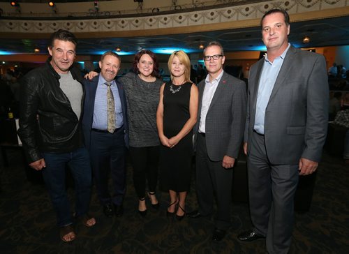 JASON HALSTEAD / WINNIPEG FREE PRESS

L-R: Billy Baldwin (event celebrity and actor) with the Canad Inns team, Trevor Buhnai, Marion McKenzie, Tracy Wilkie, Dan Lussier and Sean Black at the Health Sciences Centre Foundations Celebrity Human Race Celebrity Draft Party at the Metropolitan Entertainment Centre on Sept. 30, 2016. Canad Inns was presenting sponsor of the event. (See Social Page)